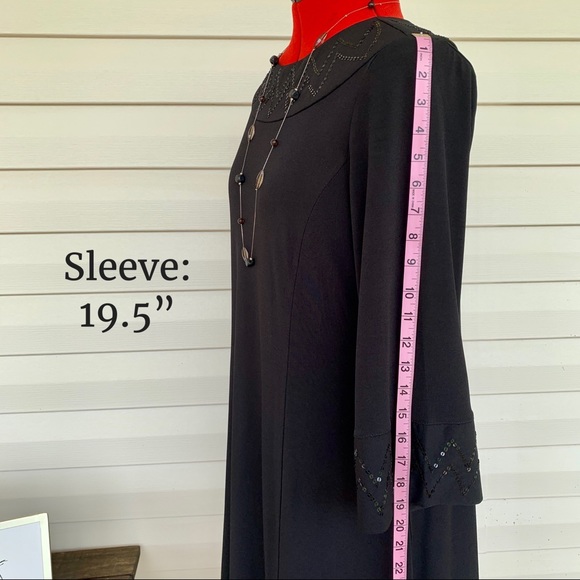 (NWT) BOB MACKIE Black Sequined Designer Dress